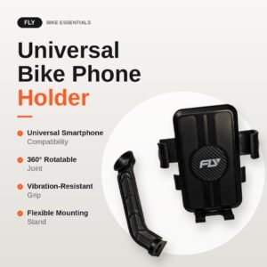 FLY Universal Bike Phone Holder – 360° Rotatable Anti-Vibration Motorcycle & Bicycle Mount